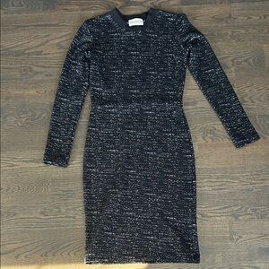 Just Female Black Speckled Midi Knit Dress
